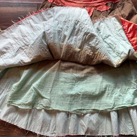 Candie’s Y2K Boho Hippie Peasant Skirt Raw Hem Multicolor Bohemian Sz L - Picture 7 of 13